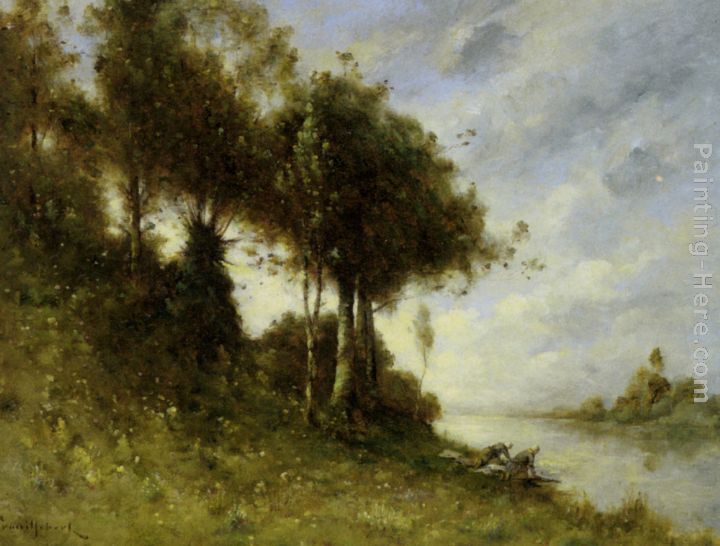 Laveuses au bord de la riviere painting - Paul Desire Trouillebert Laveuses au bord de la riviere art painting